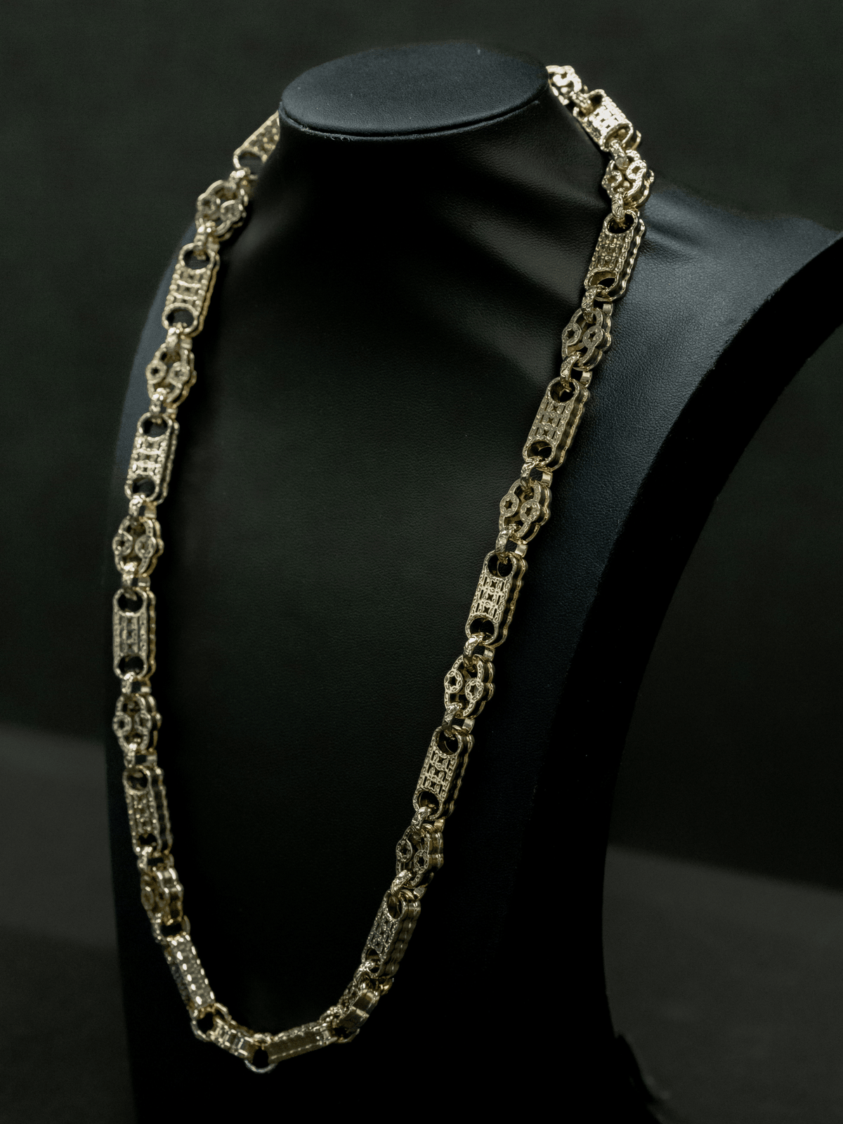 9ct Gold Filled Stars & Bars Chain 10mm