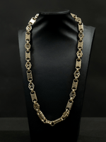 9ct Gold Filled Stars & Bars Chain 10mm