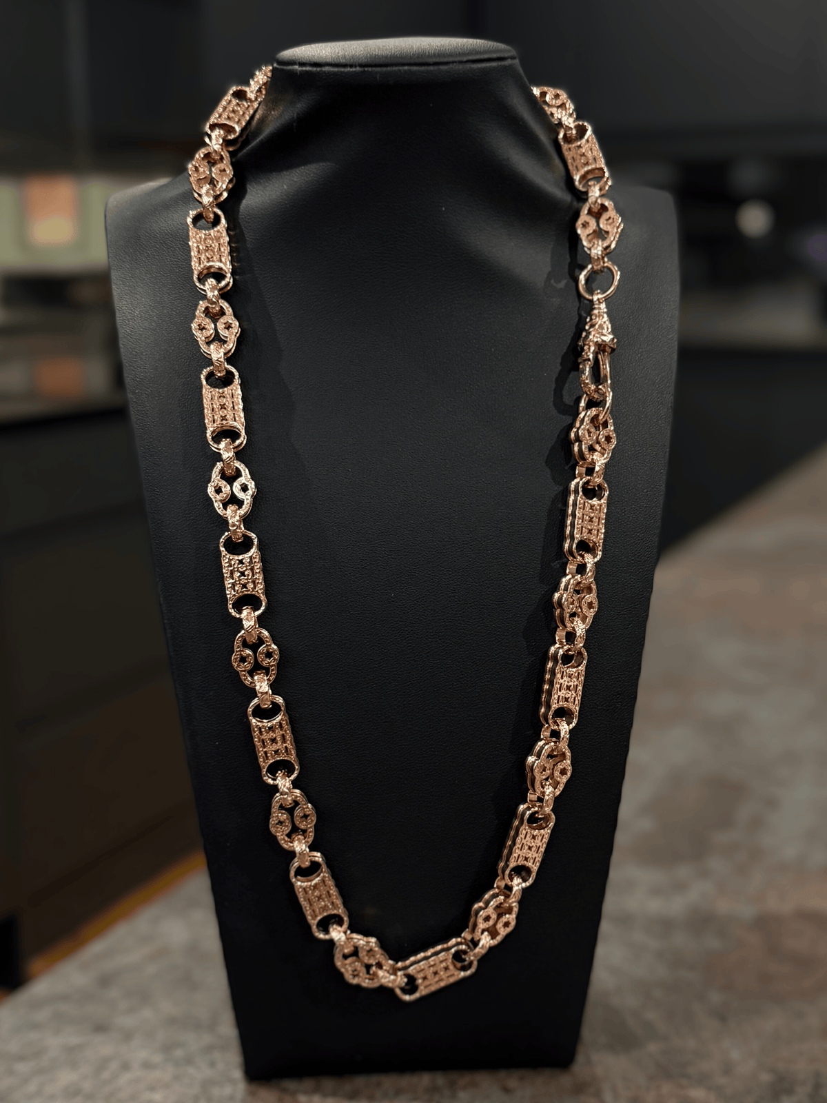 9ct Gold Filled Stars & Bars Chain 10mm