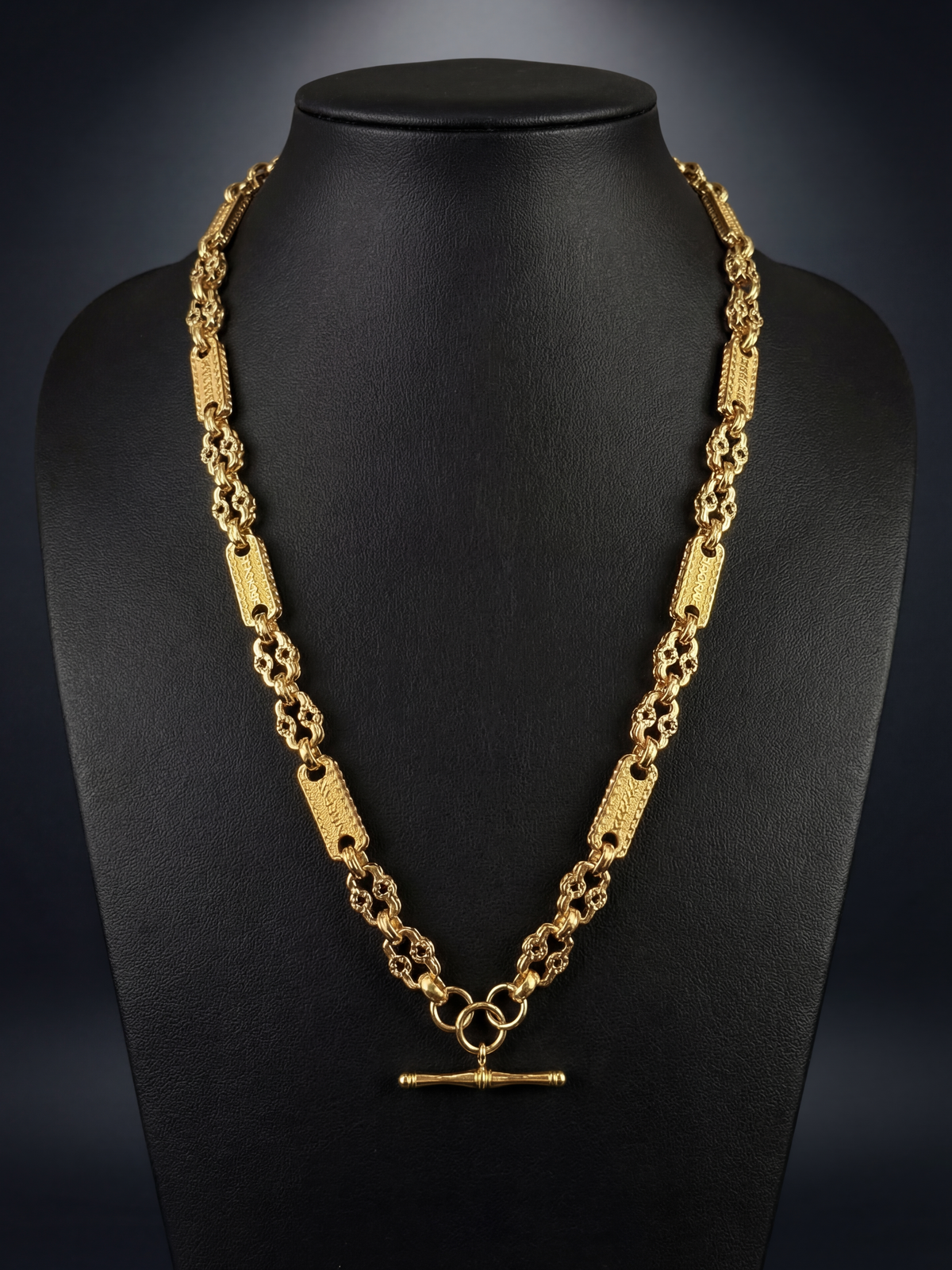 9ct Gold Filled Stars & Bars Chain 12mm