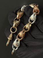 9ct Tri-Colour Gold Filled Tulip Bracelet 13mm