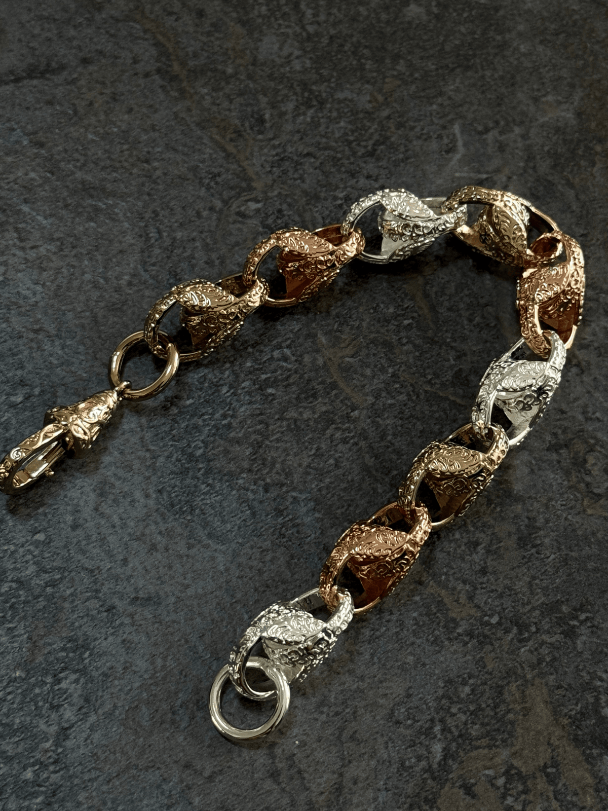 9ct Tri-Colour Gold Filled Tulip Bracelet 13mm