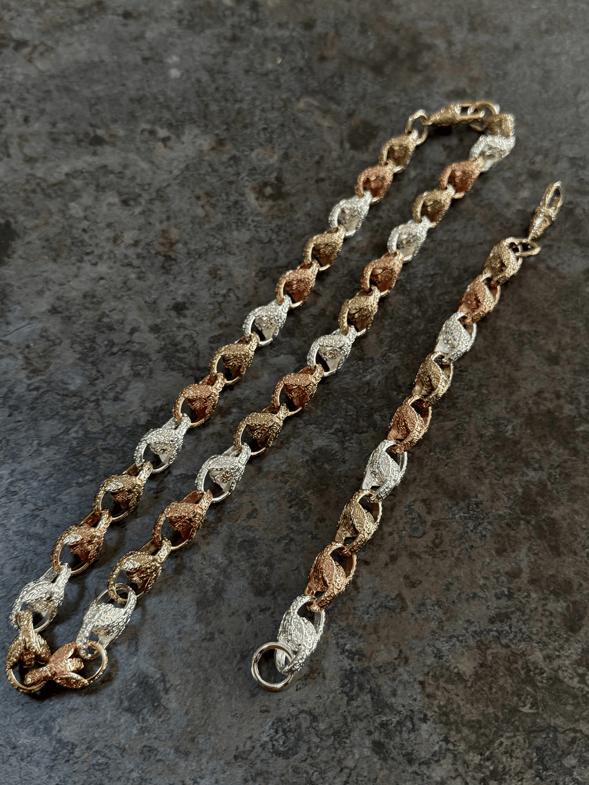 9ct Tri-Colour Gold Filled Tulip Set 13mm