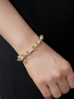 White Gold Filled Diamond Gypsy Link Belcher Bracelet 10mm