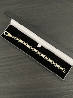 Yellow Gold Filled Diamond Gypsy Link Belcher Bracelet 10mm