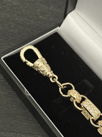 Yellow Gold Filled Diamond Gypsy Link Belcher Bracelet 10mm