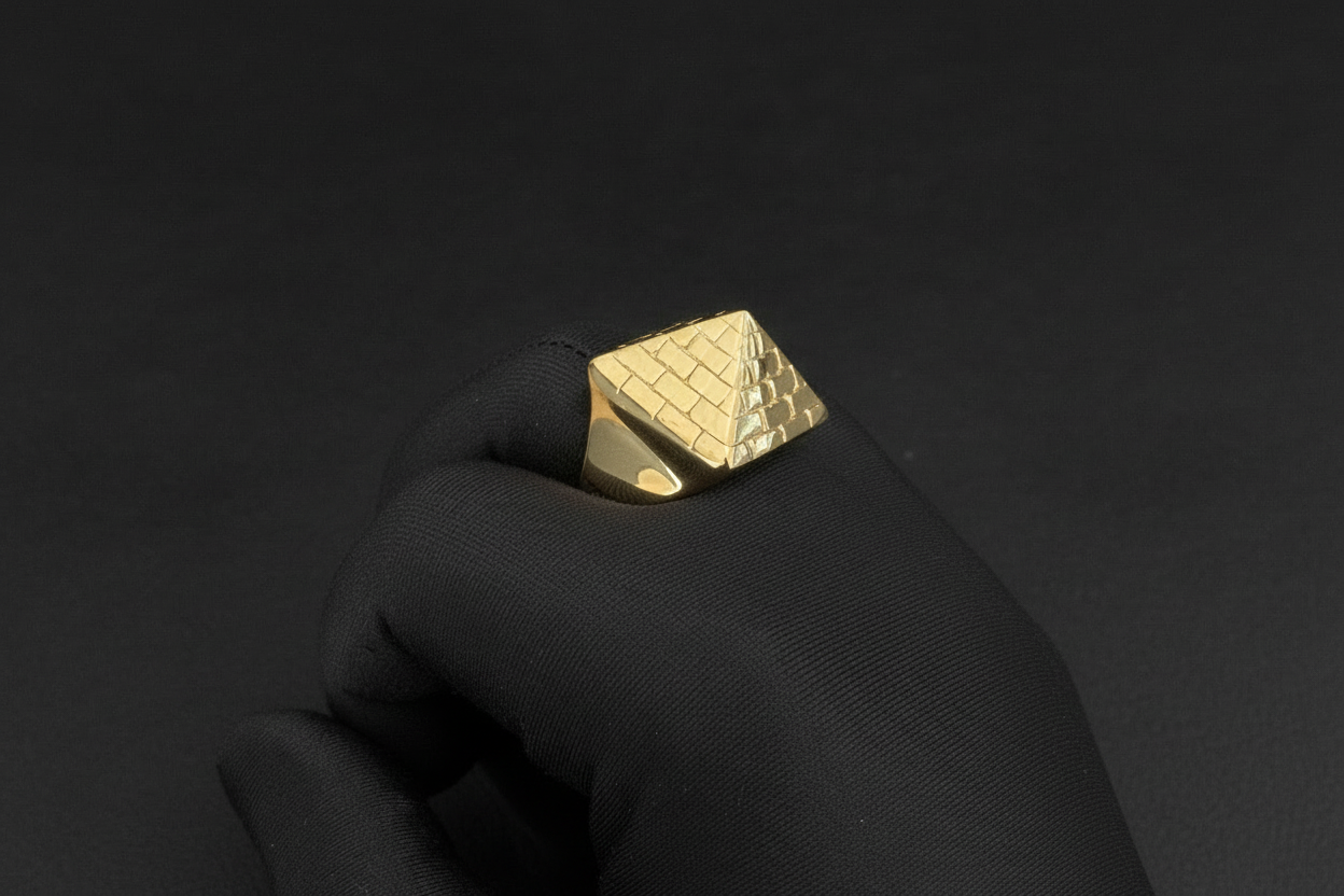 gold-filled pyramid rings
