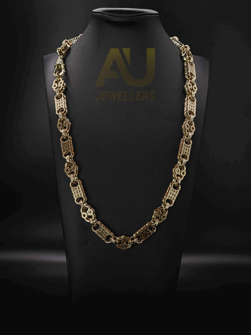 Bar Chain 9ct Gold Filled Stars & Bars Chain 10mm