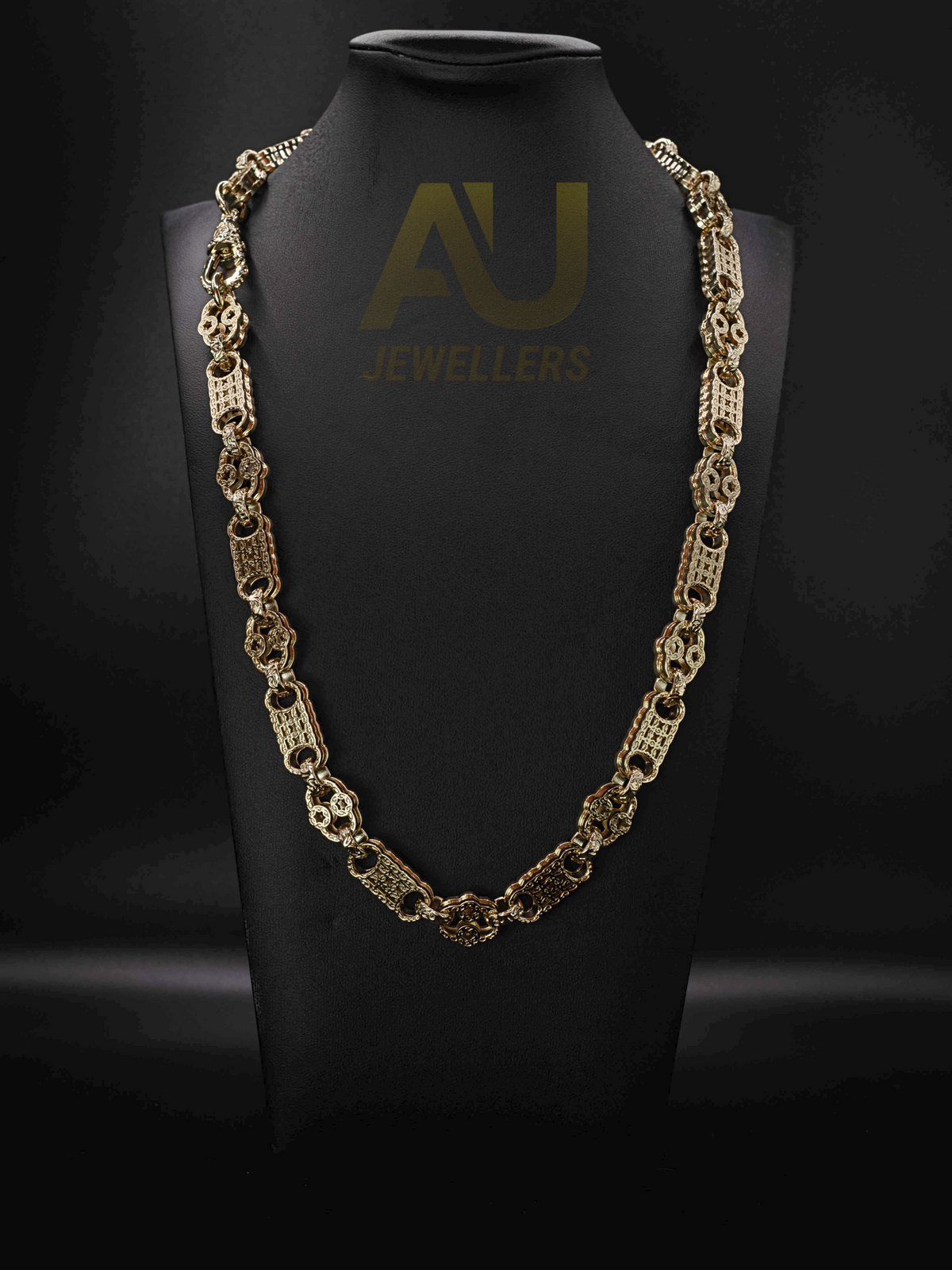9ct Gold Filled Stars & Bars Chain 10mm