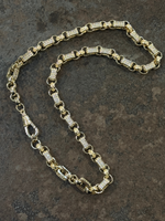 White Gold Filled Diamond Gypsy Link Belcher Chain 10mm