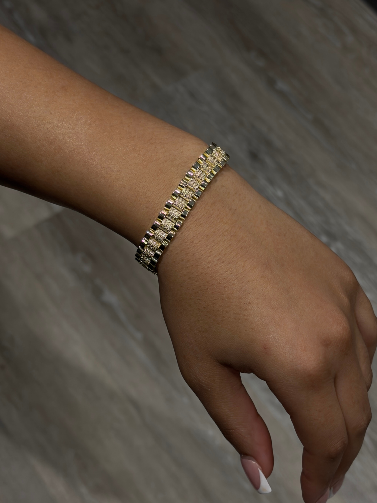 Gold Filled Diamond Presidential Bracelet 10mm Multi-colour