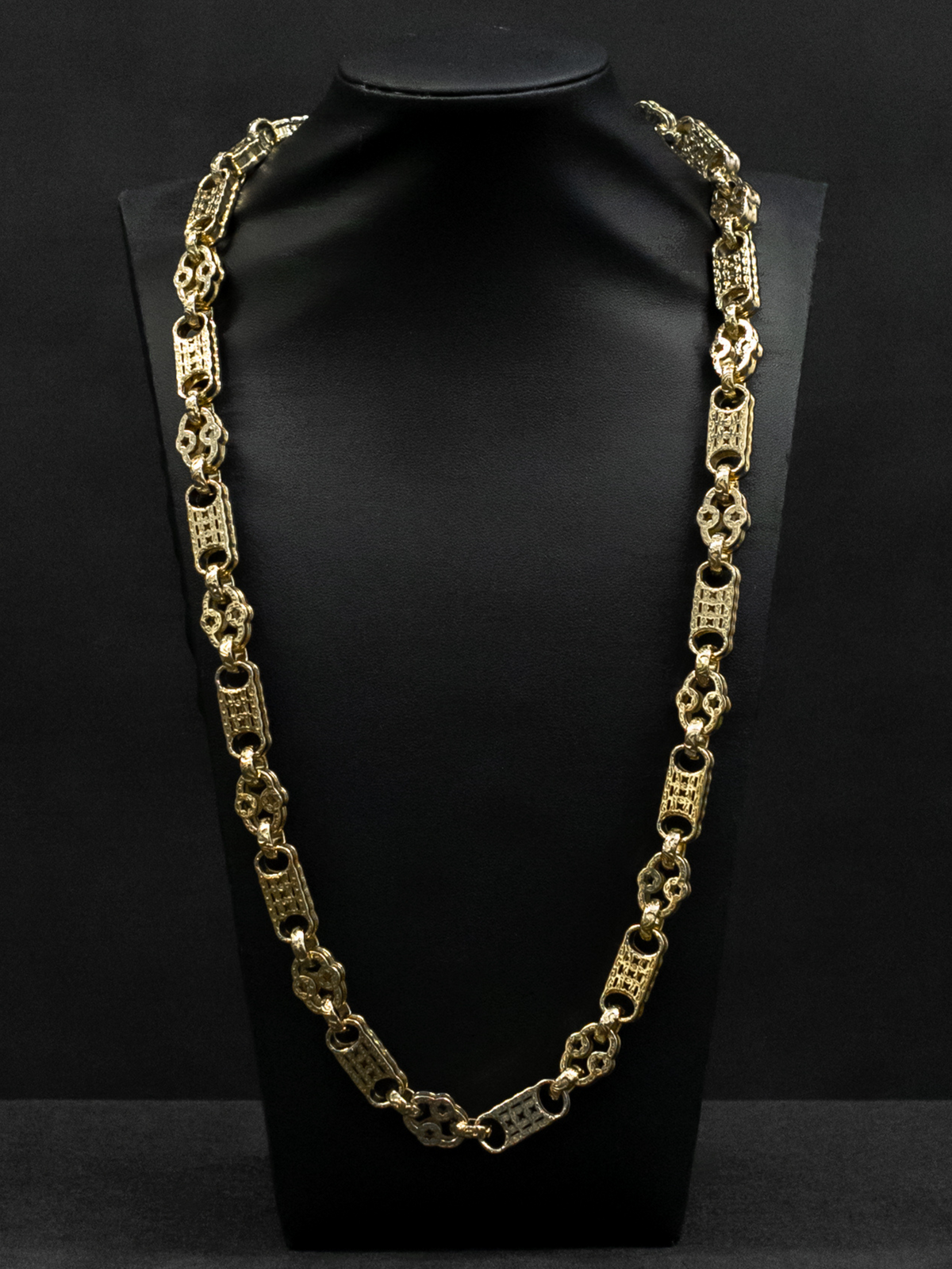 9ct Gold Filled Stars & Bars Chain 10mm