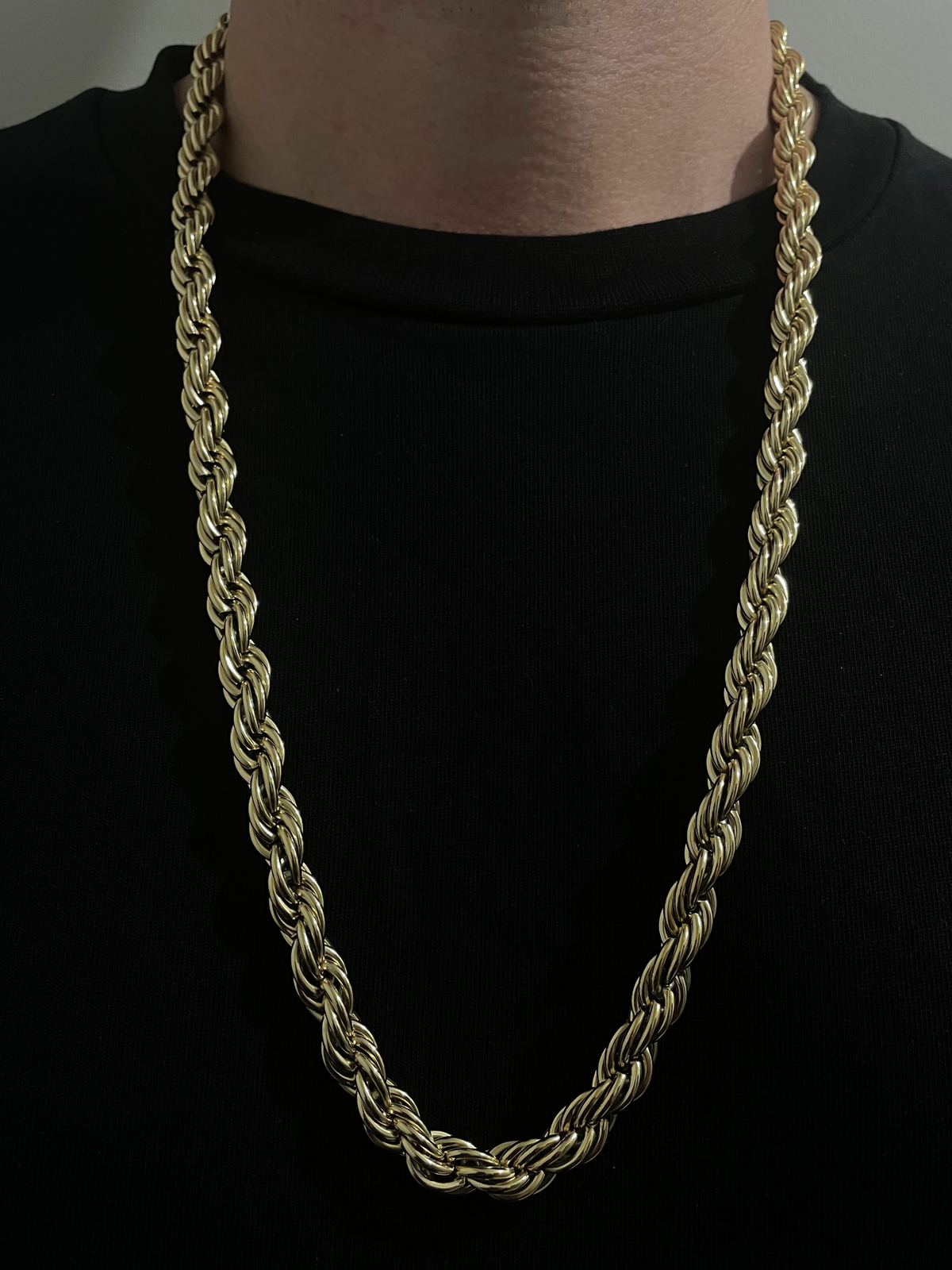 9ct Gold Filled Rope Chain With Cuban Clasp 10mm