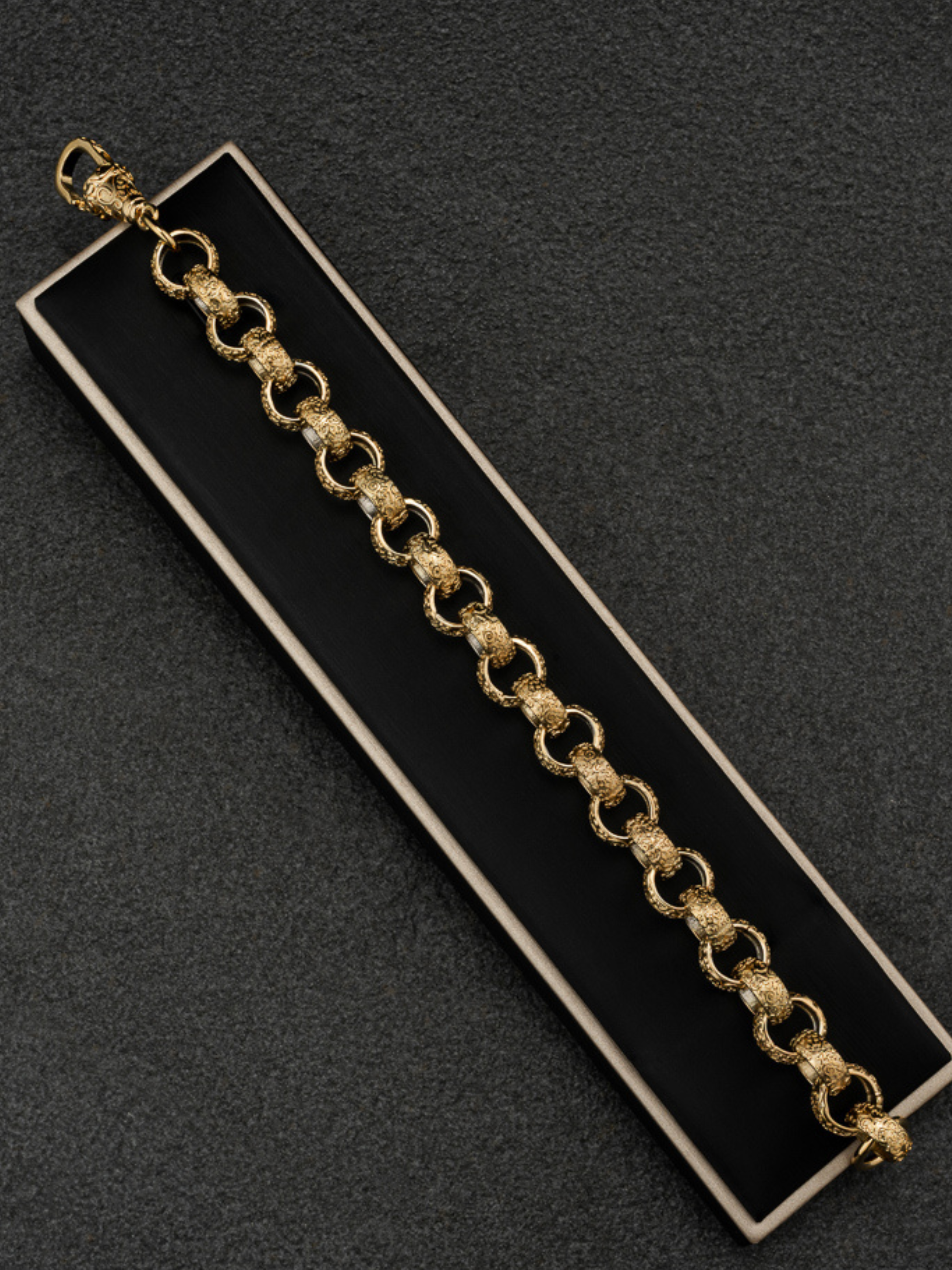 9ct Gold Filled Full Patterned Belcher Bracelet 12mm