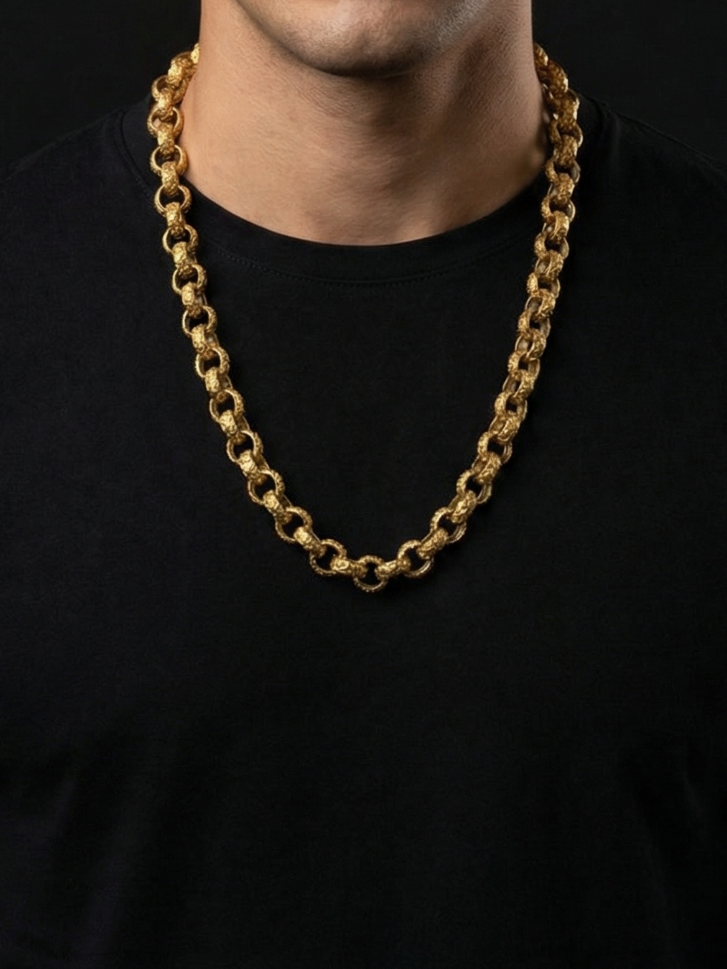 9ct Gold Filled Full Patterned Belcher Chain 12mm