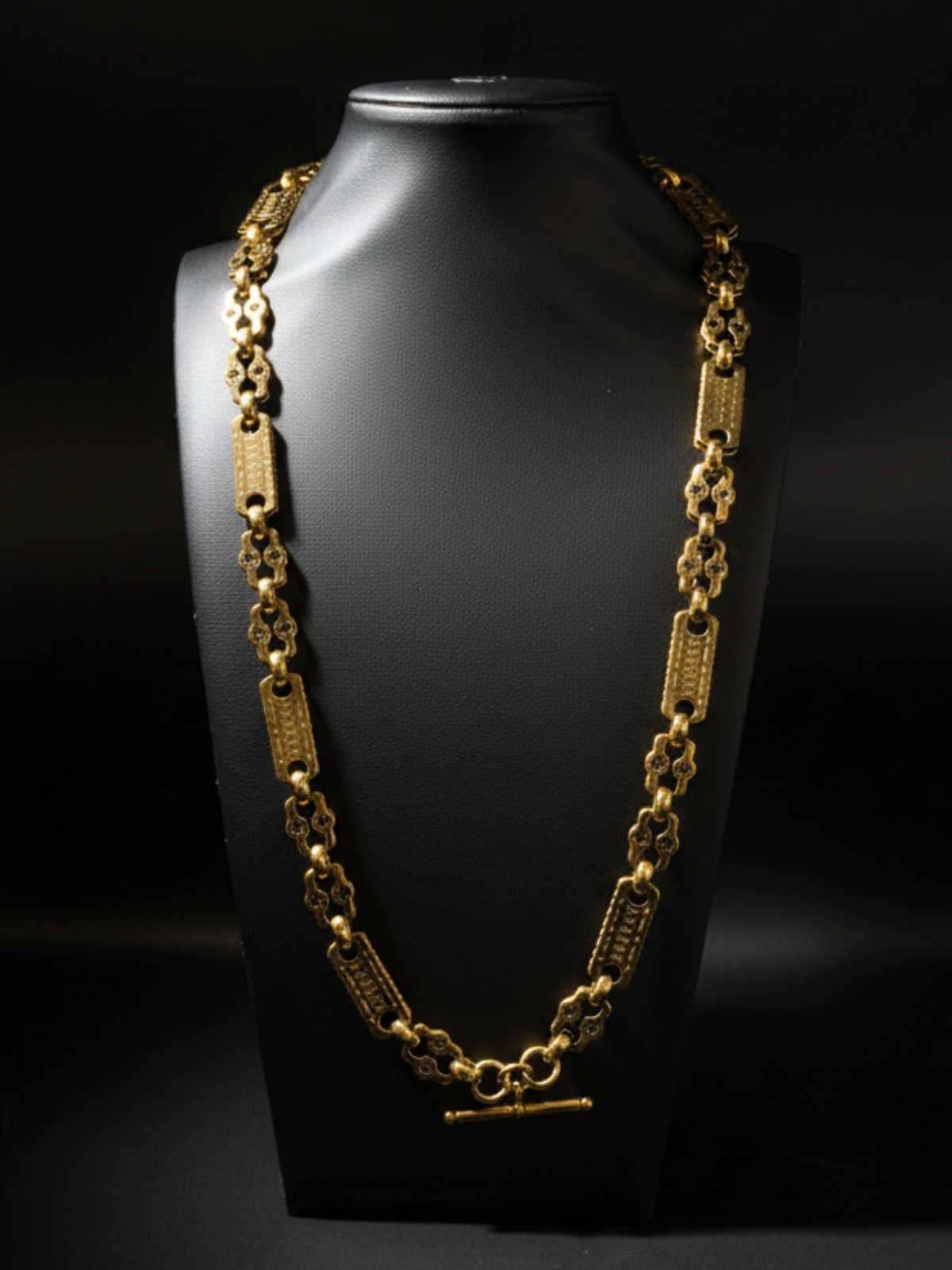 9ct Gold Filled Stars & Bars Chain 12mm