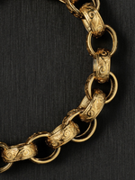 9ct Gold Filled Patterned Oval Belcher Bracelet 13mm