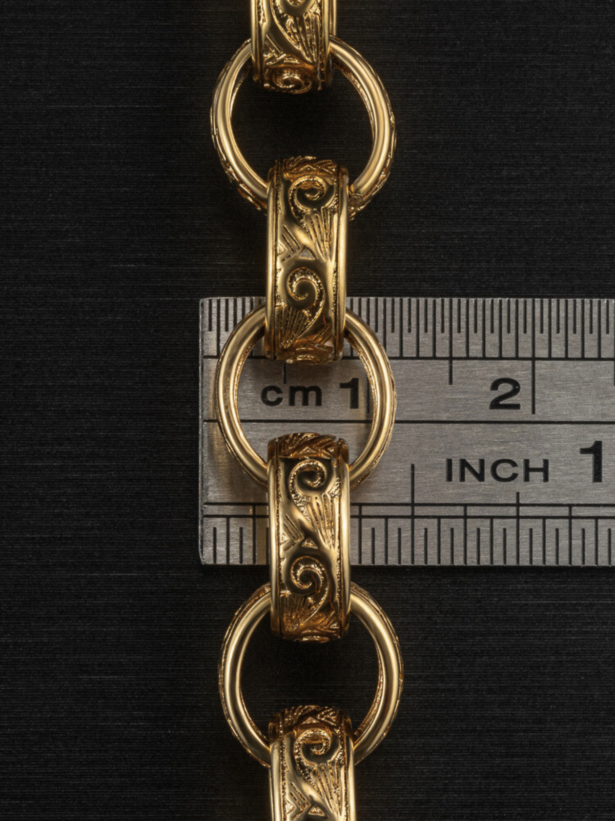 9ct Gold Filled Patterned Oval Belcher Bracelet 13mm