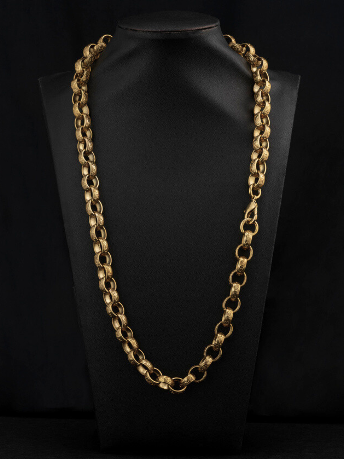 9ct Gold Filled Patterned Oval Belcher Chain 13mm