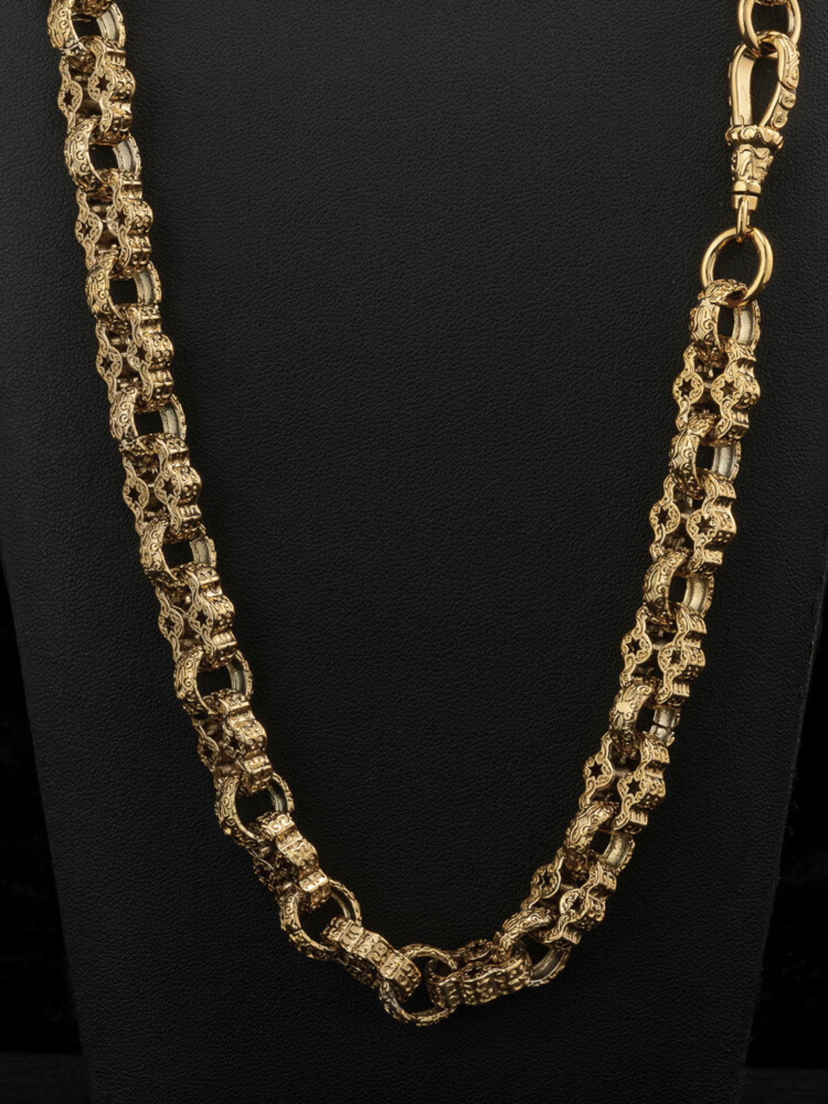 9ct Gold Filled Stars & Bars Chain 13mm