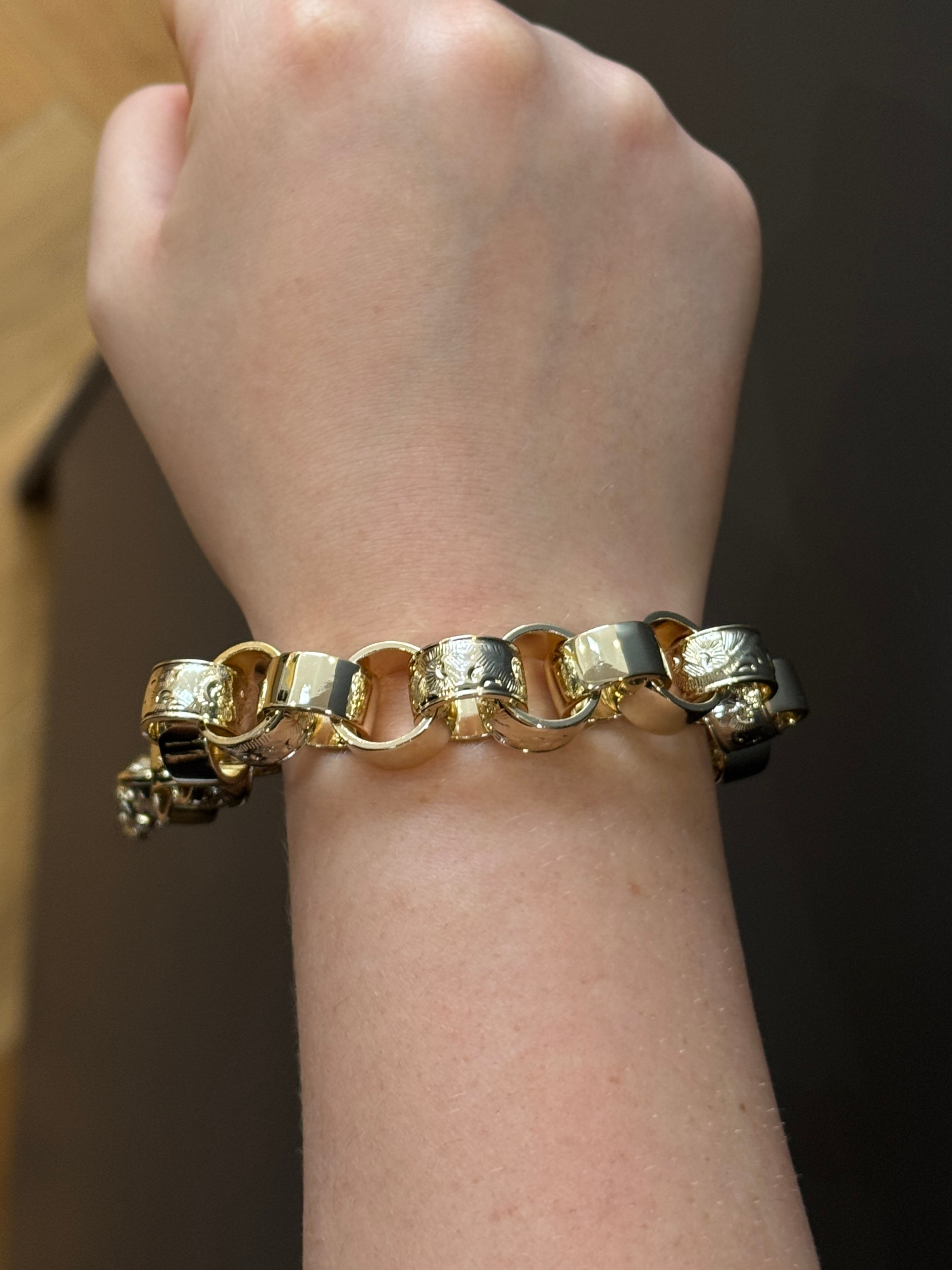 Large Chunky Belcher Bracelet 9ct Gold Filled Belcher Bracelet