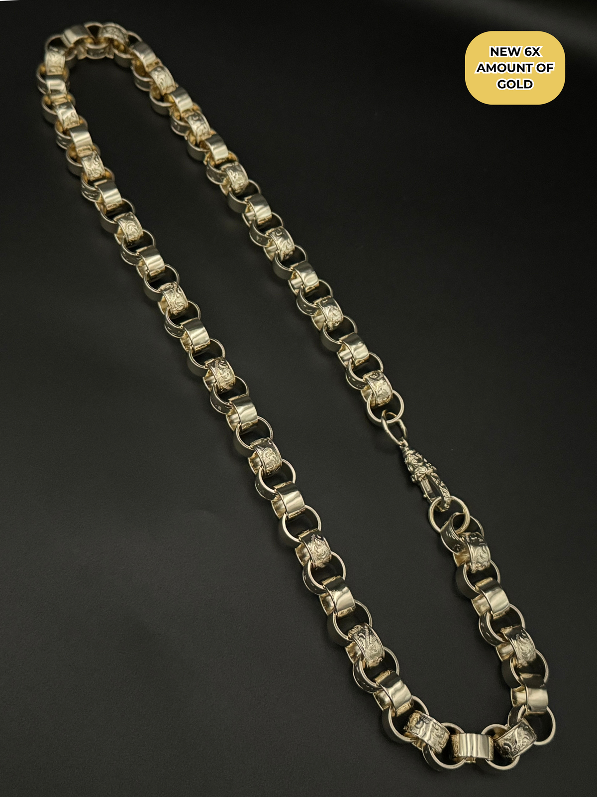 9ct Gold Filled Patterned Belcher Chain 14mm