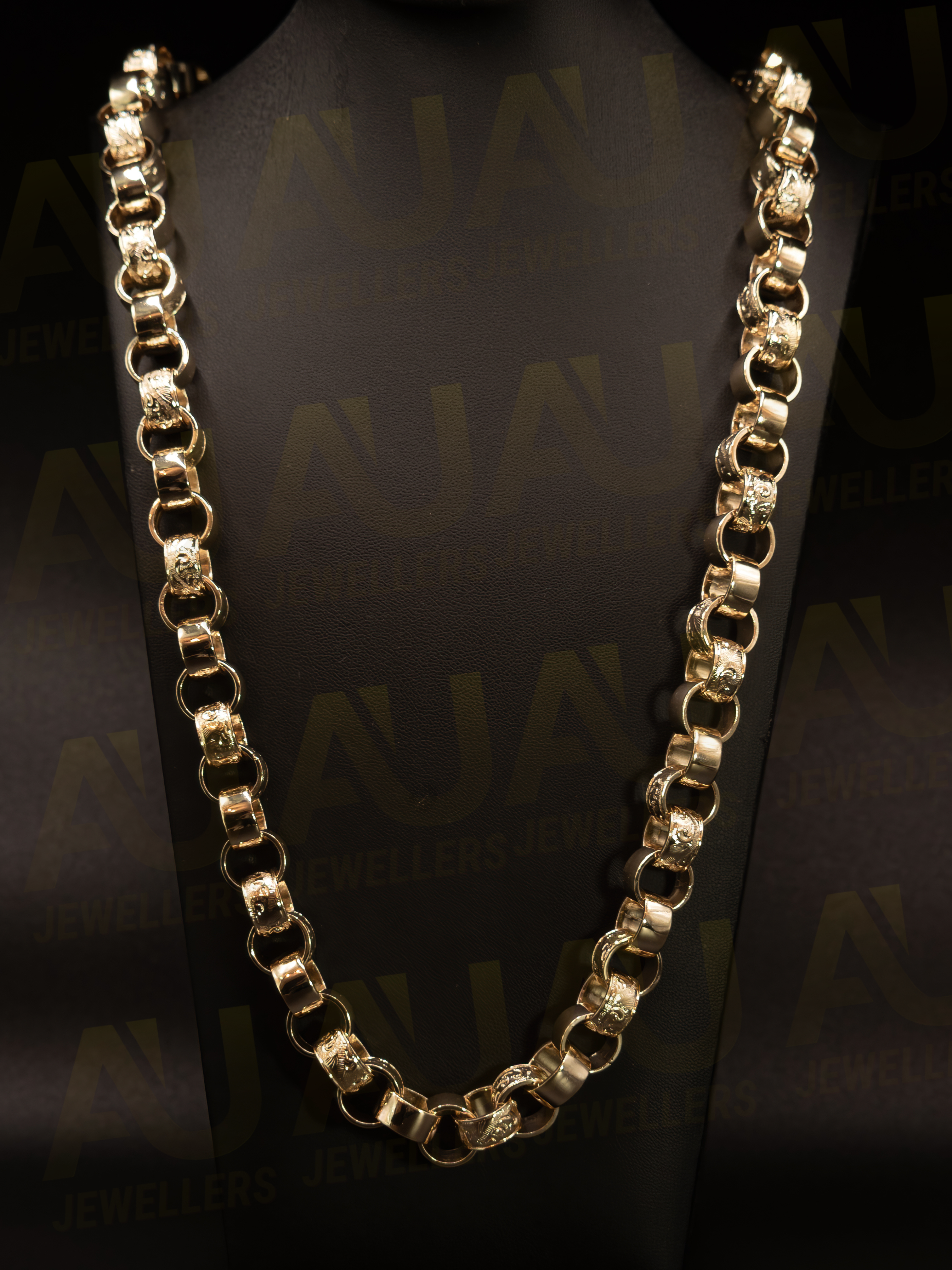 9ct Gold Filled Patterned Belcher Chain 14mm