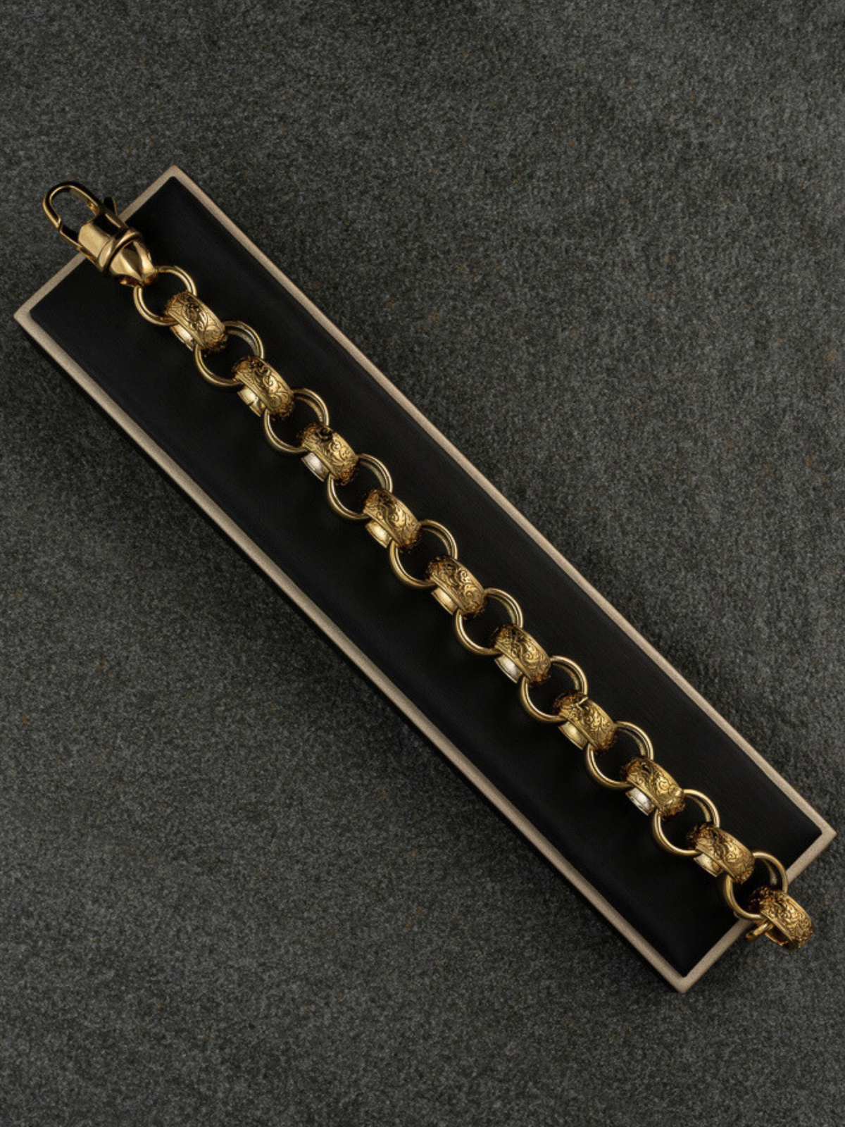 9ct Gold Filled Patterned Belcher Bracelet 15mm