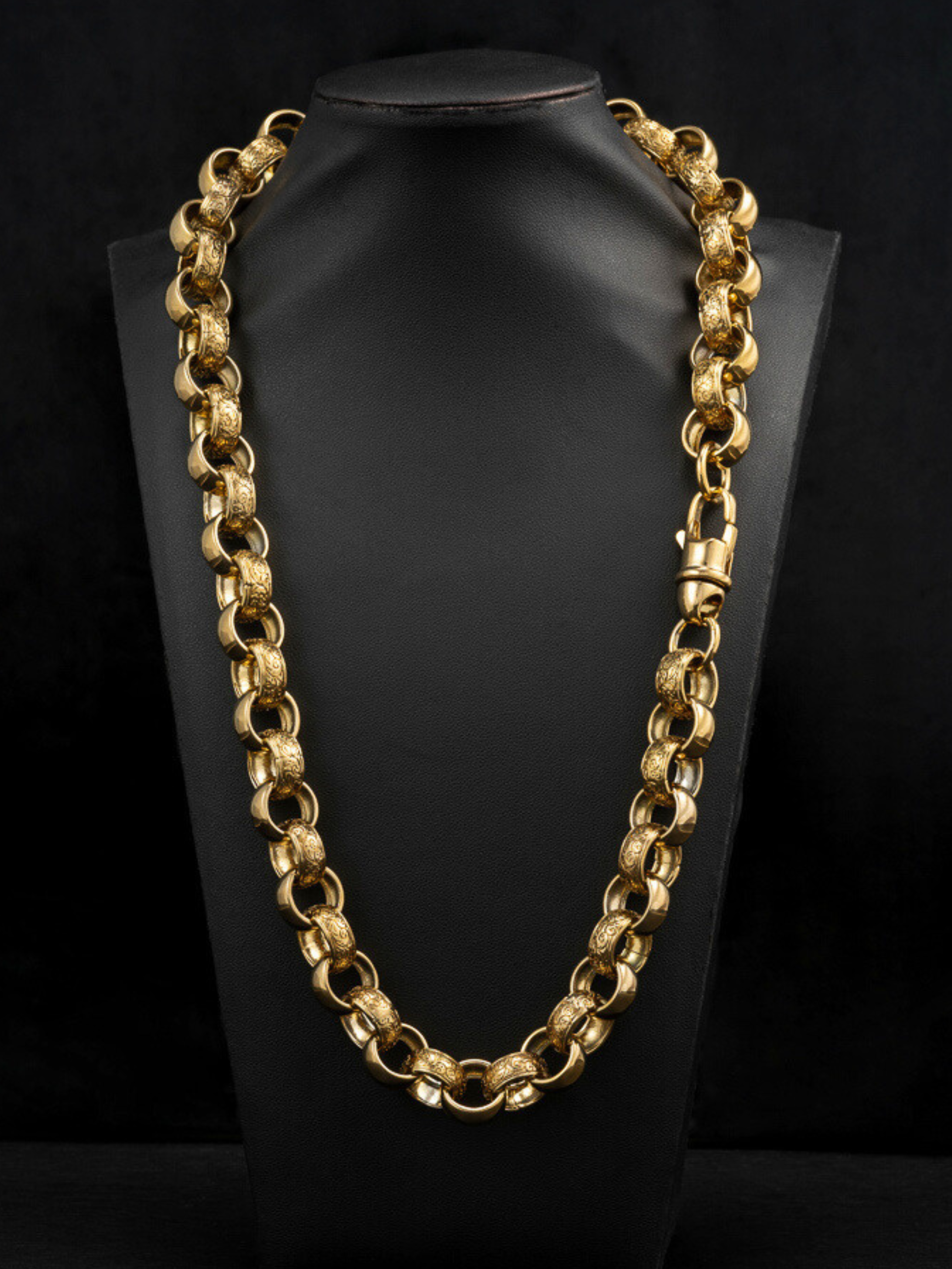 9ct Gold Filled Patterned Belcher Chain 15mm