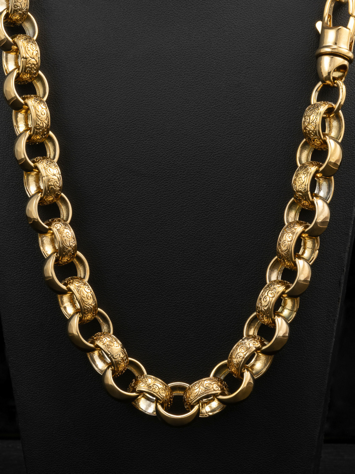 9ct Gold Filled Patterned Belcher Chain 15mm