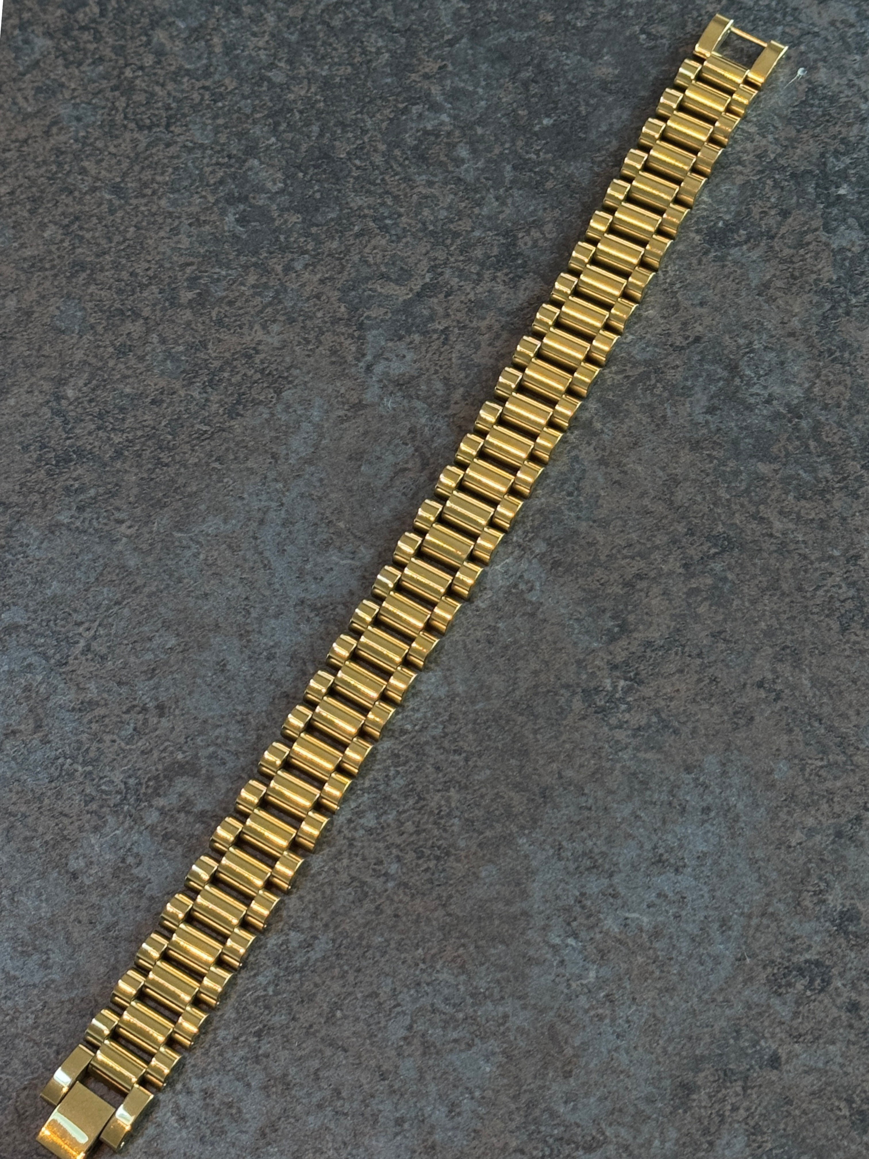 🎁 Gold Filled Presidential Bracelet 15mm (100% off)