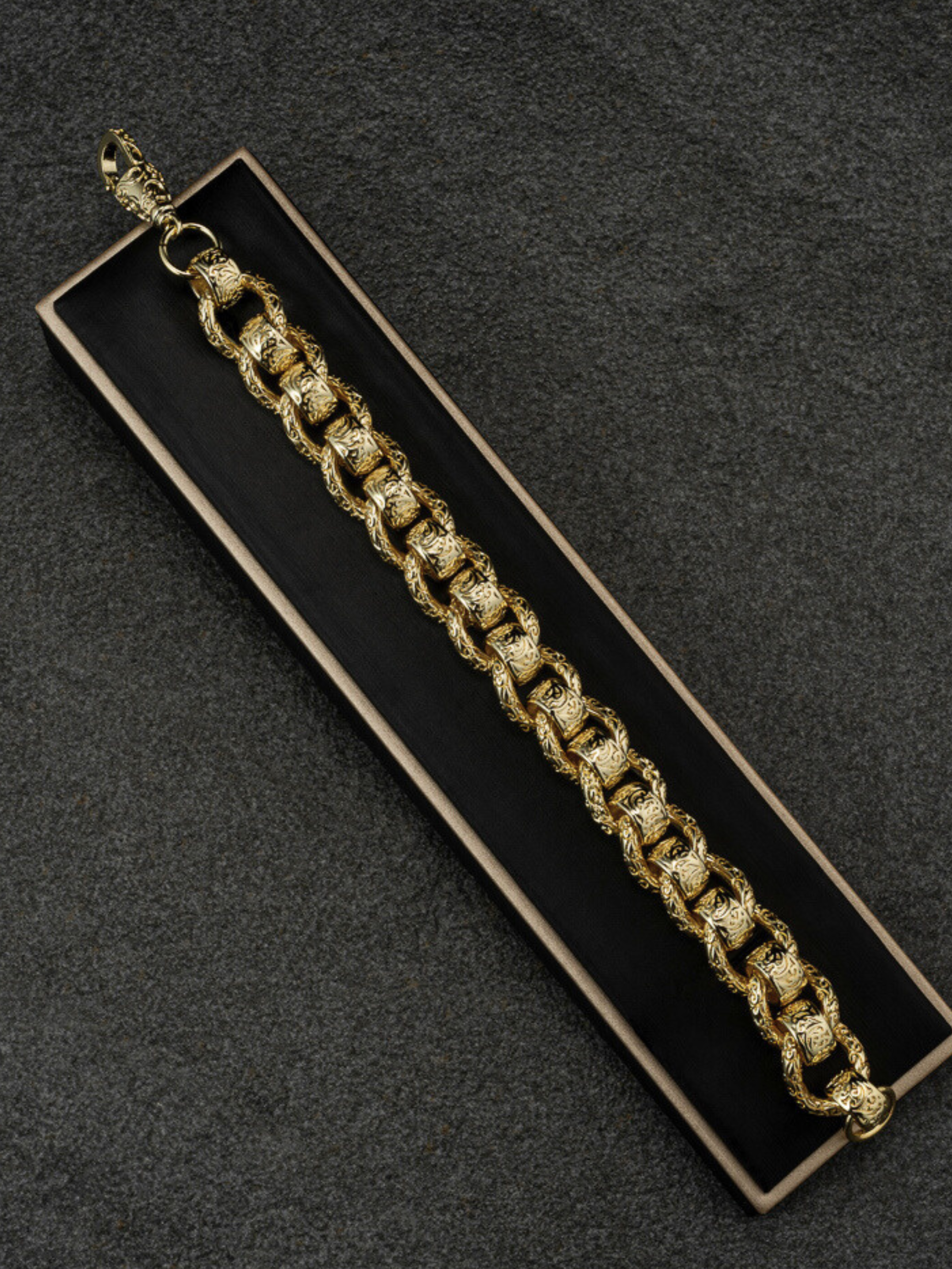 9ct Gold Filled Roller-Ball Belcher Bracelet 15mm