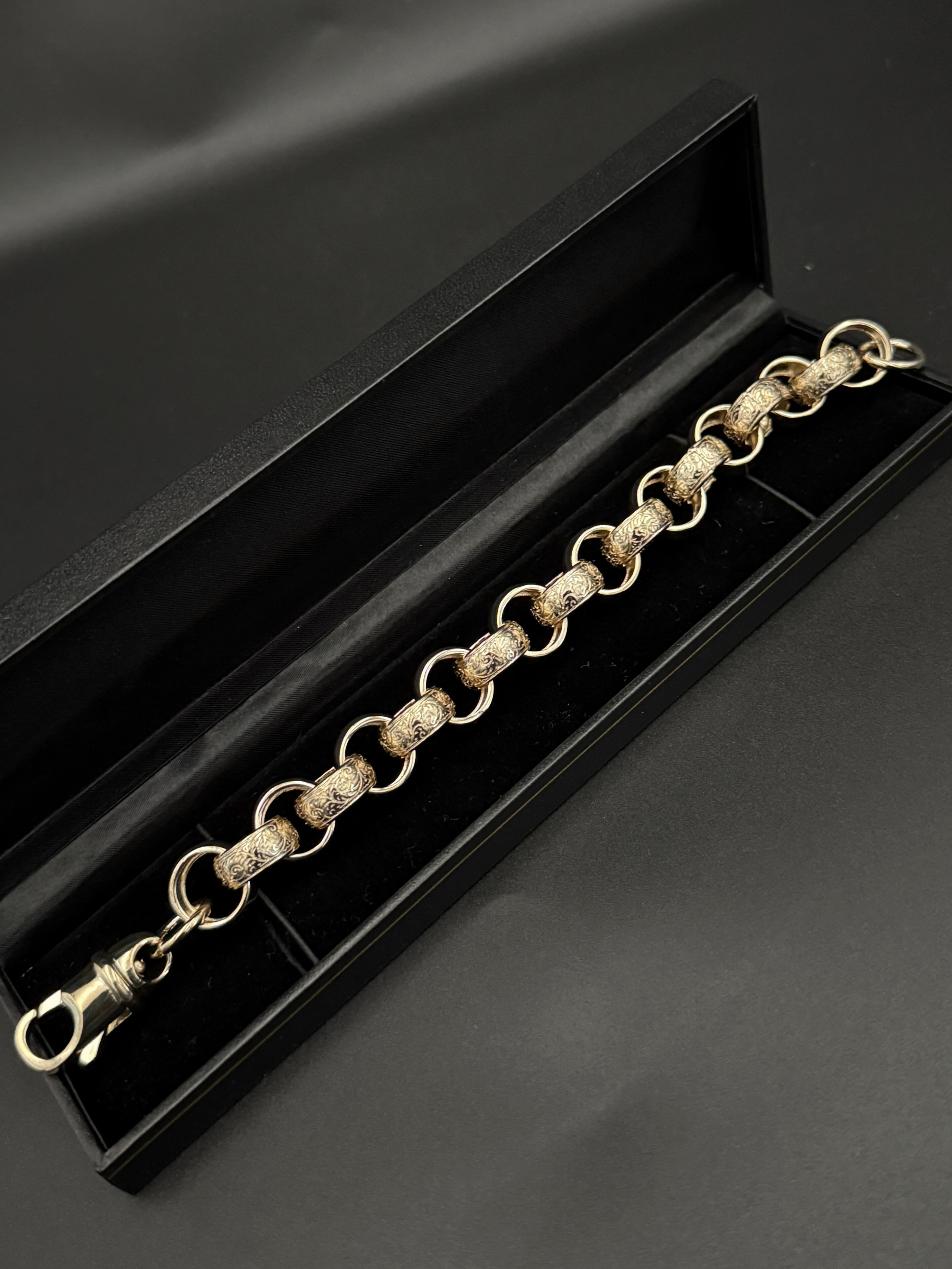 *NEW* 9ct Gold Filled Patterned Belcher Bracelet 15mm