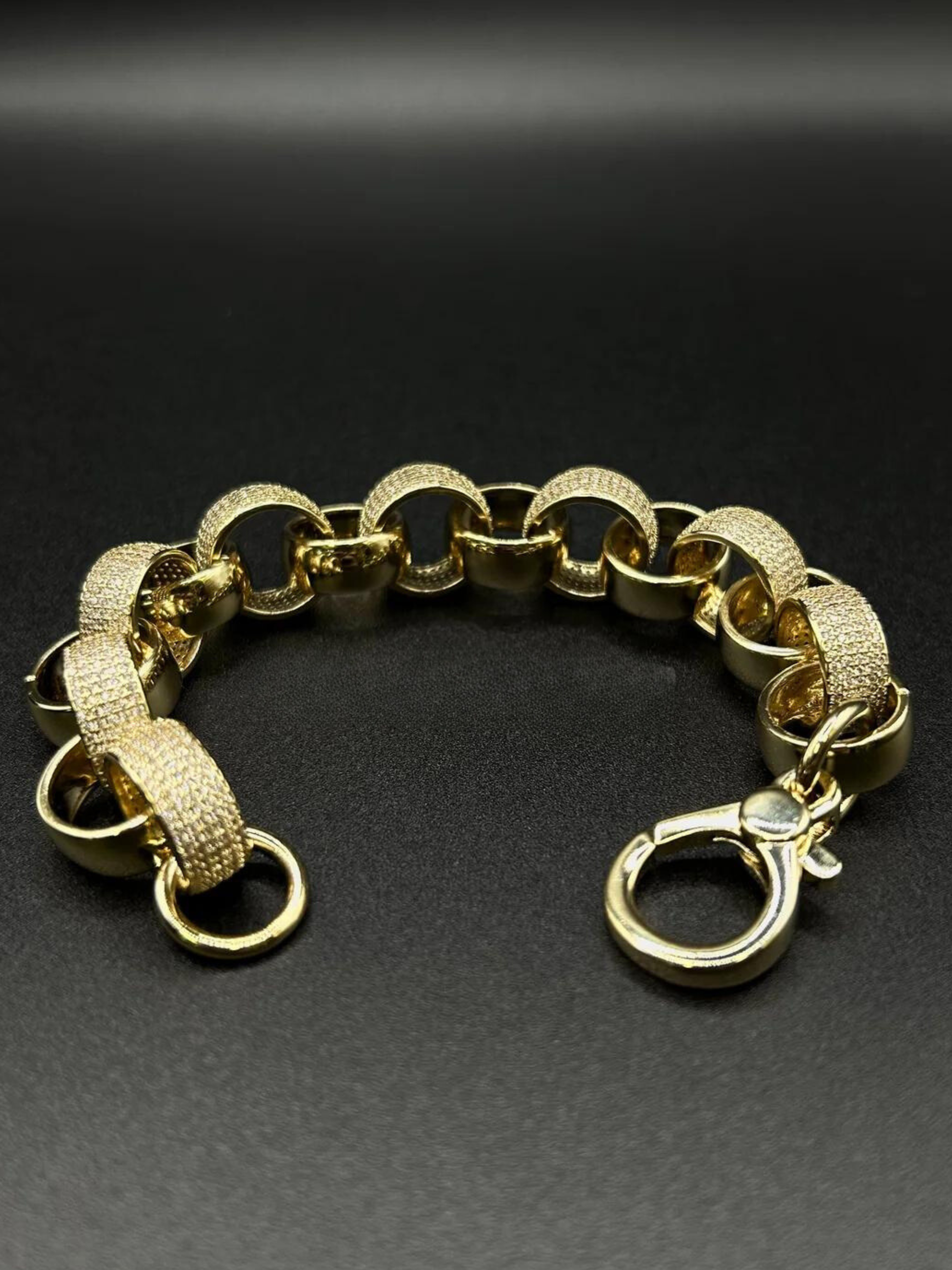 9ct Gold Filled Diamond Belcher Bracelet 16mm