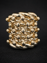 9ct Gold Filled Huge 5 Row Keeper Ring