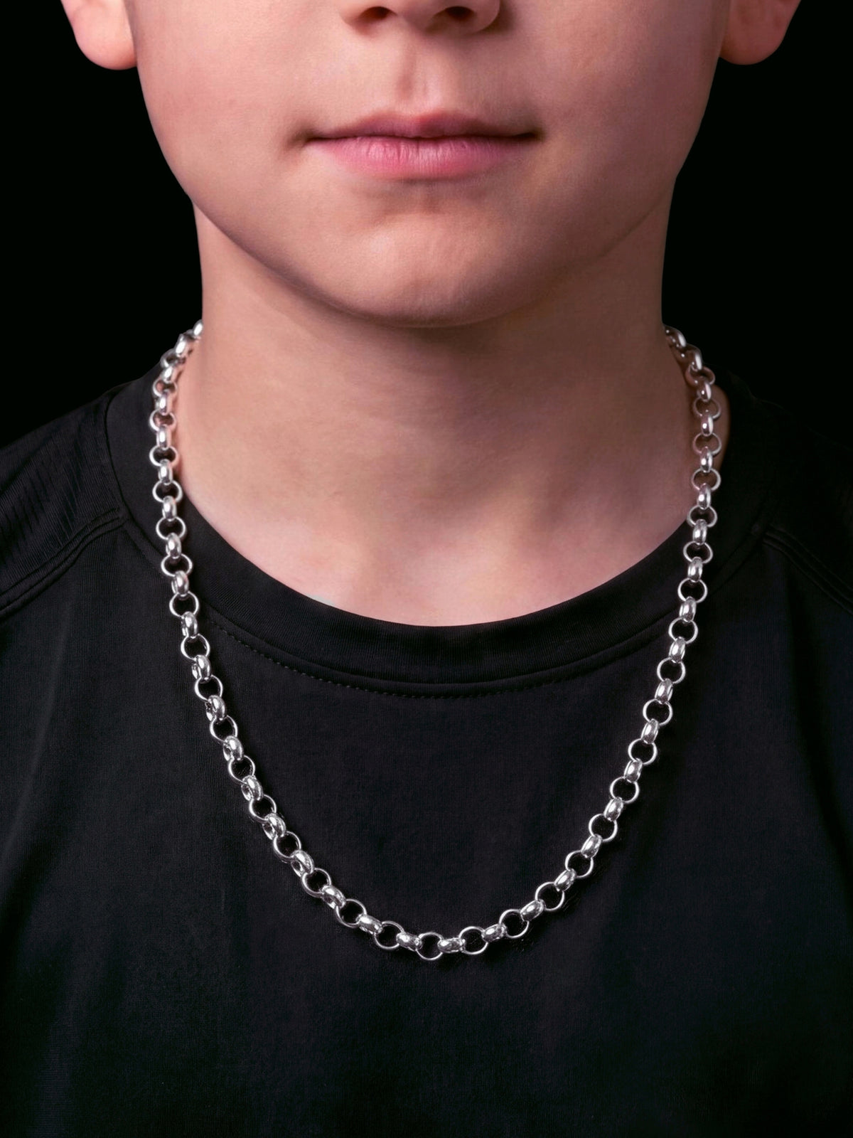 Kids Silver Belcher Chain 10mm