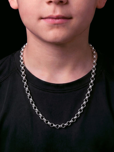 Kids Silver Belcher Chain 10mm