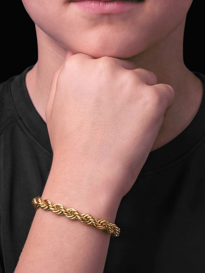 Boys Rope Bracelet 8mm - Gold Filled 9ct