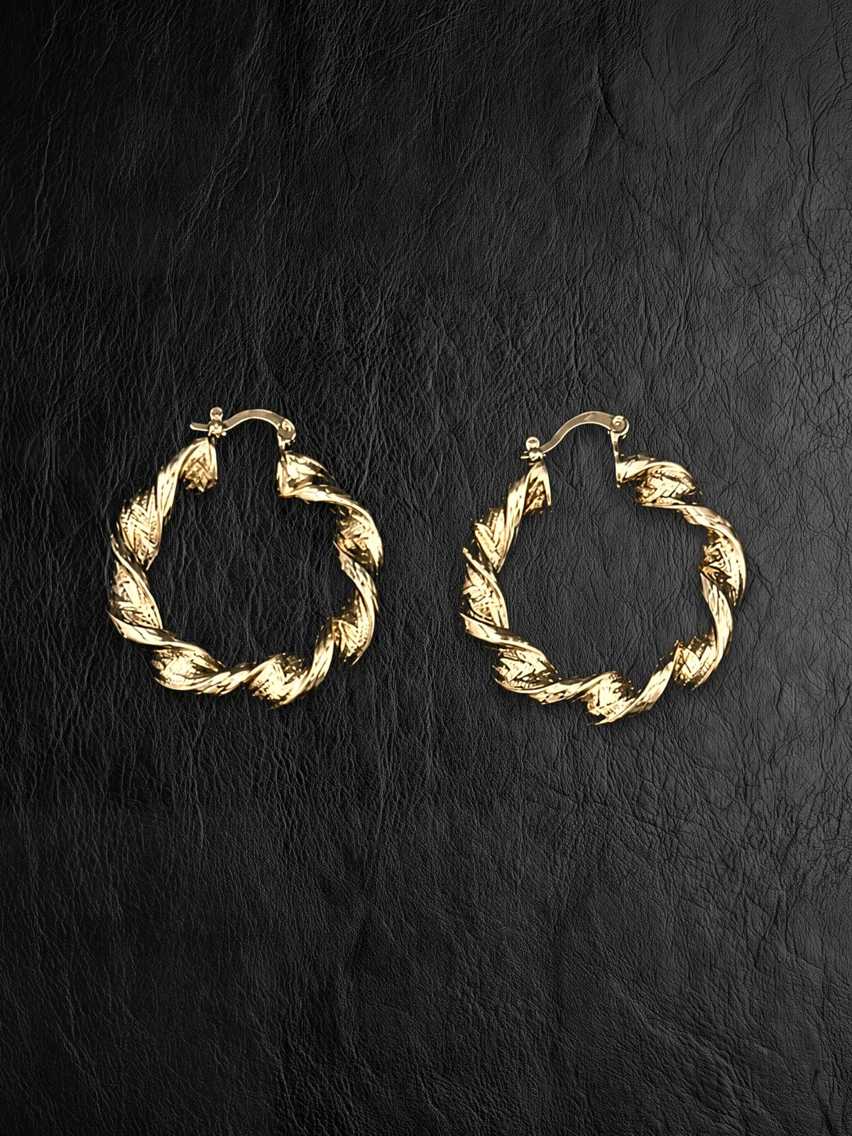 9ct Gold Filled Twist Hoop Earrings - Multiple Sizes