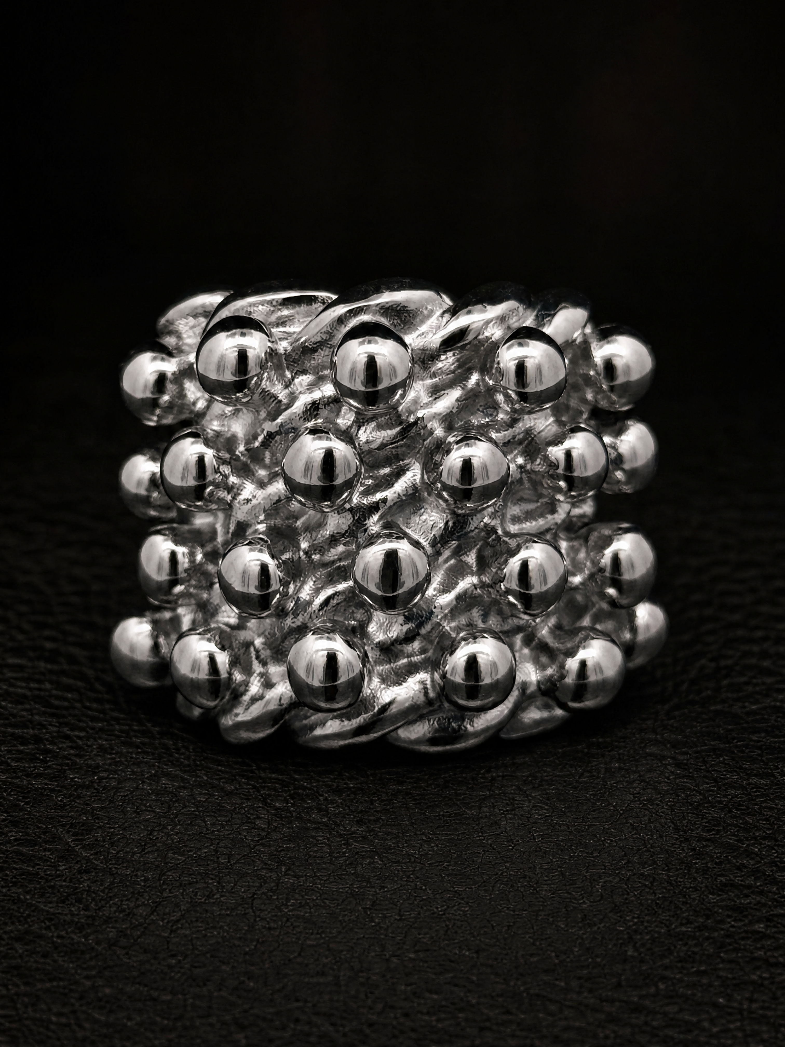 Silver Huge 4 Row Keeper Ring
