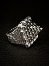 Silver Castle Pyramid Ring