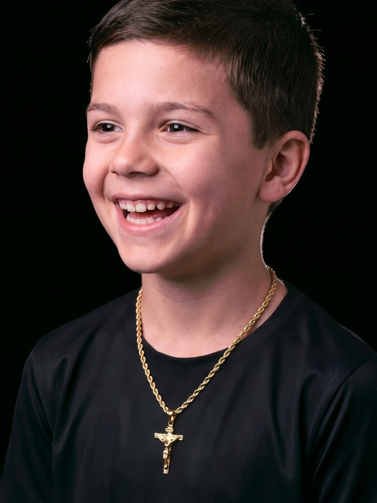 Kids Crucifix Pendant With FREE Chain - Gold Filled 9ct