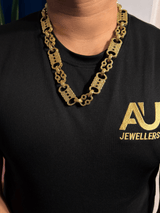 9ct Gold Filled XL Stars & Bars Chain 20mm