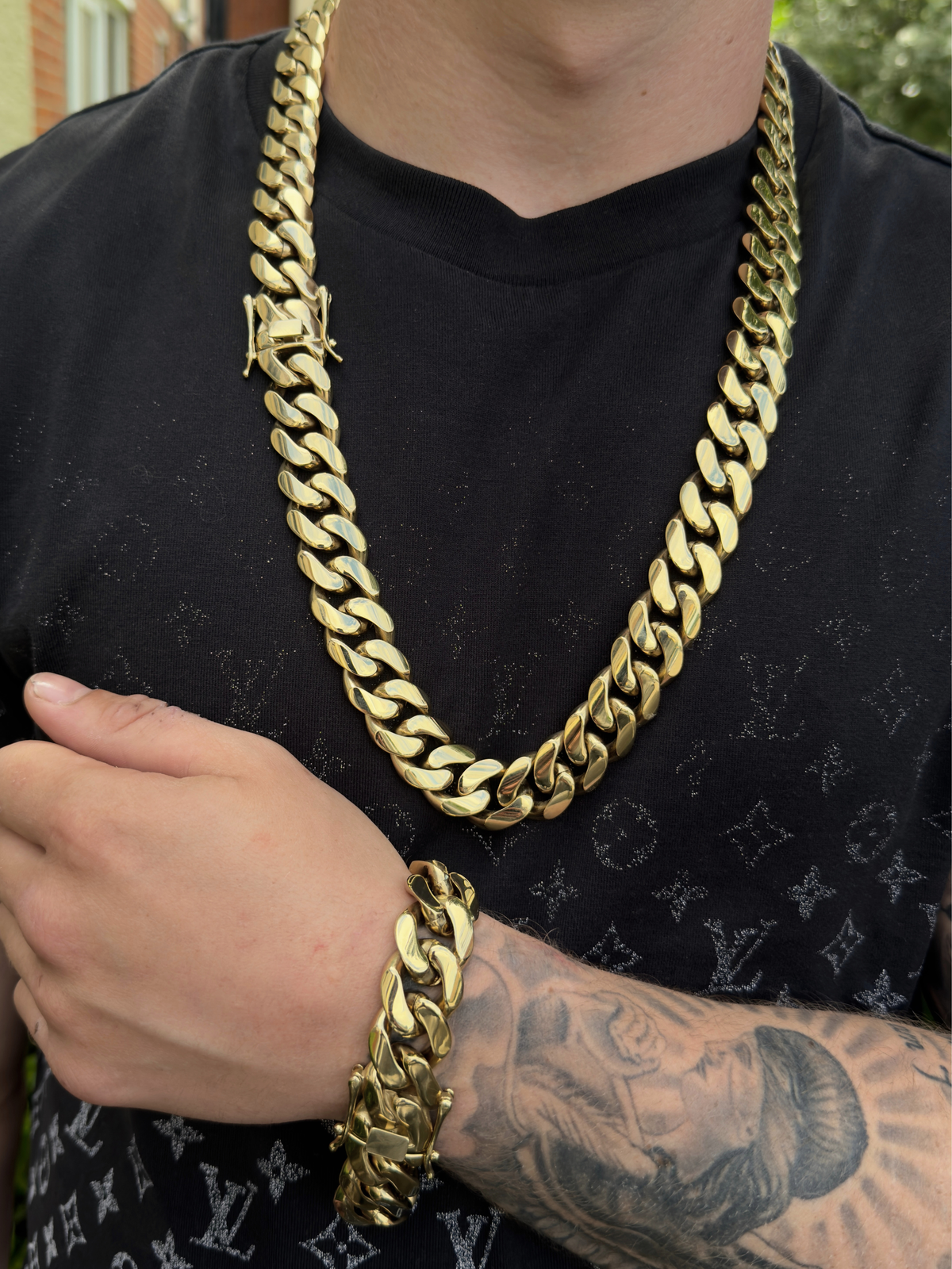 Gold Filled XL Cuban Set 20mm