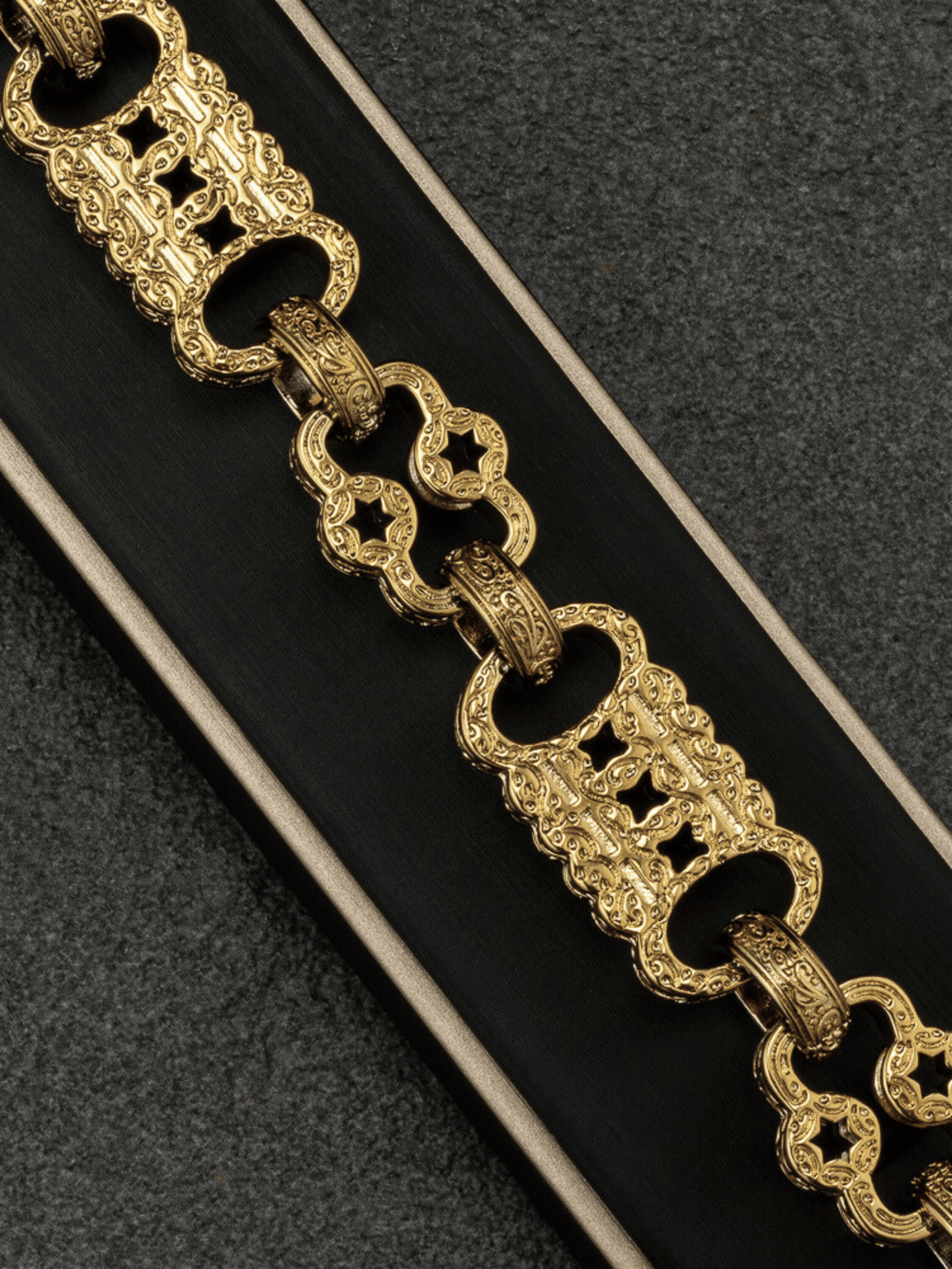 9ct Gold Filled XL Stars & Bars Bracelet 20mm