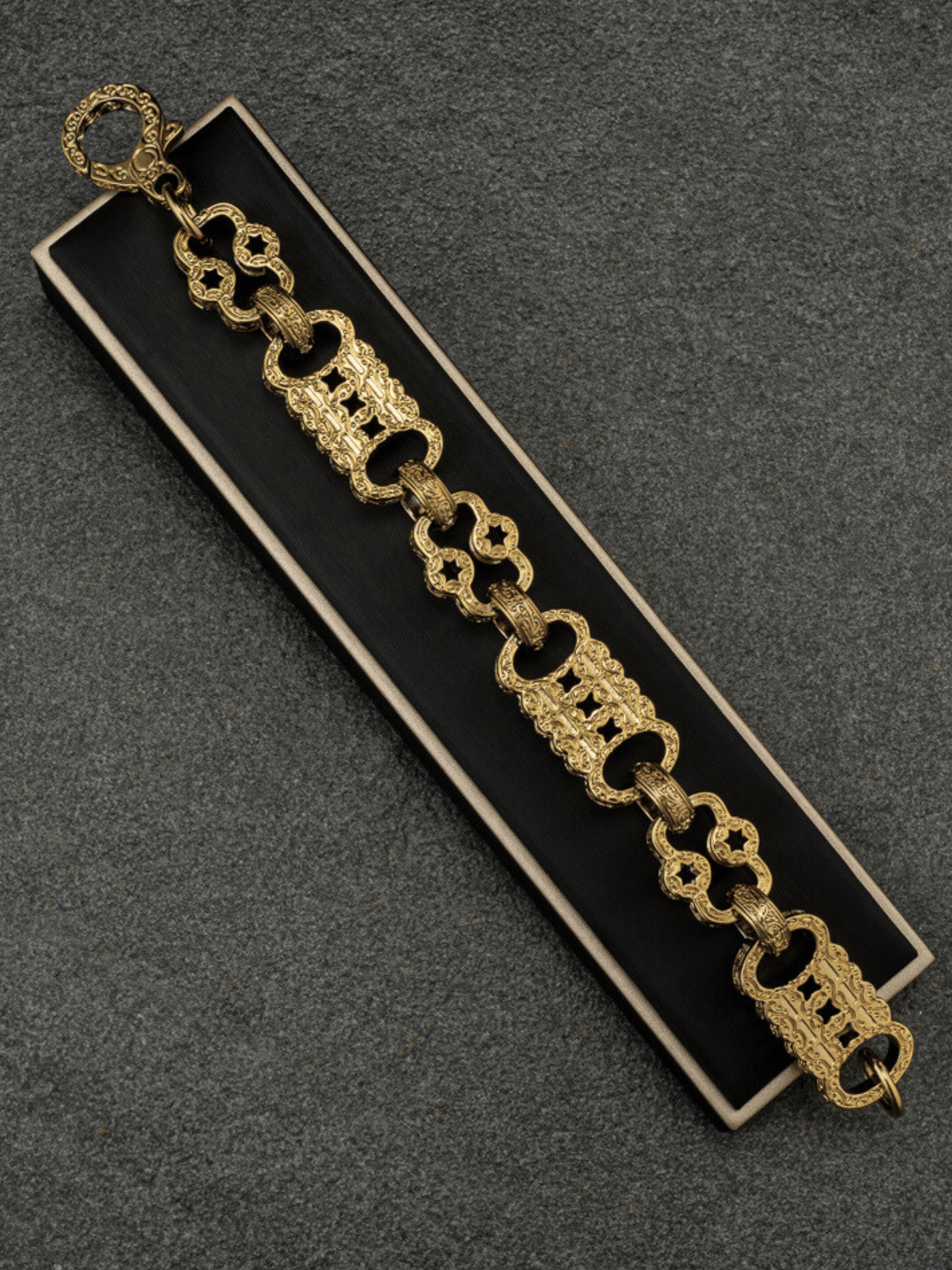 9ct Gold Filled XL Stars & Bars Bracelet 20mm