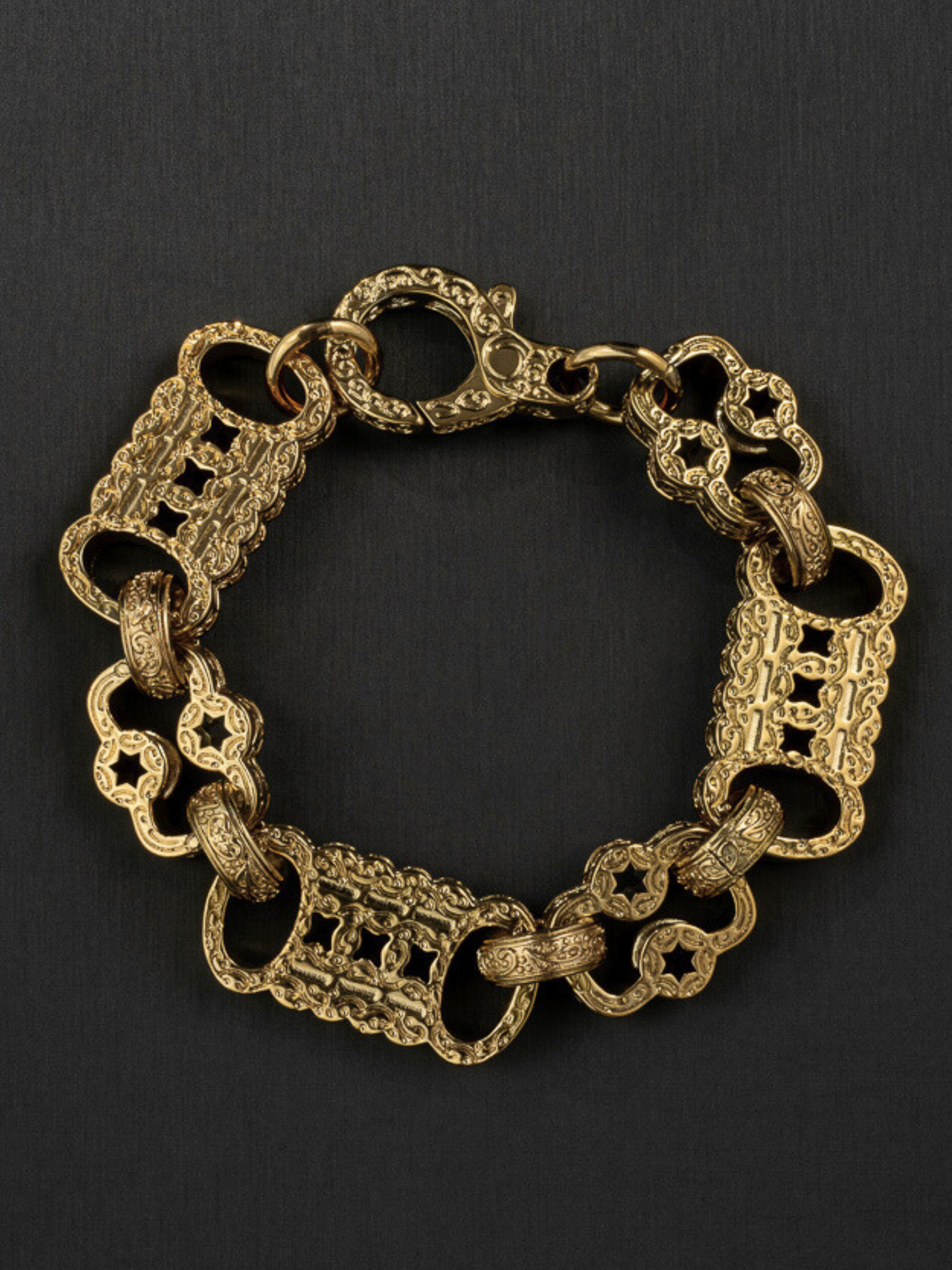 9ct Gold Filled XL Stars & Bars Bracelet 20mm