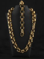 9ct Gold Filled XL Patterned Belcher Set 21mm