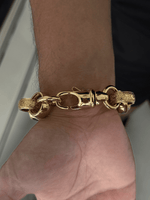 9ct Gold Filled XL Patterned Belcher Bracelet 21mm