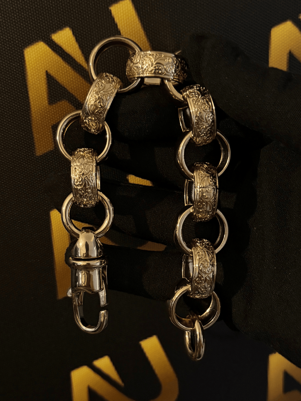 9ct Gold Filled XL Patterned Belcher Set 21mm